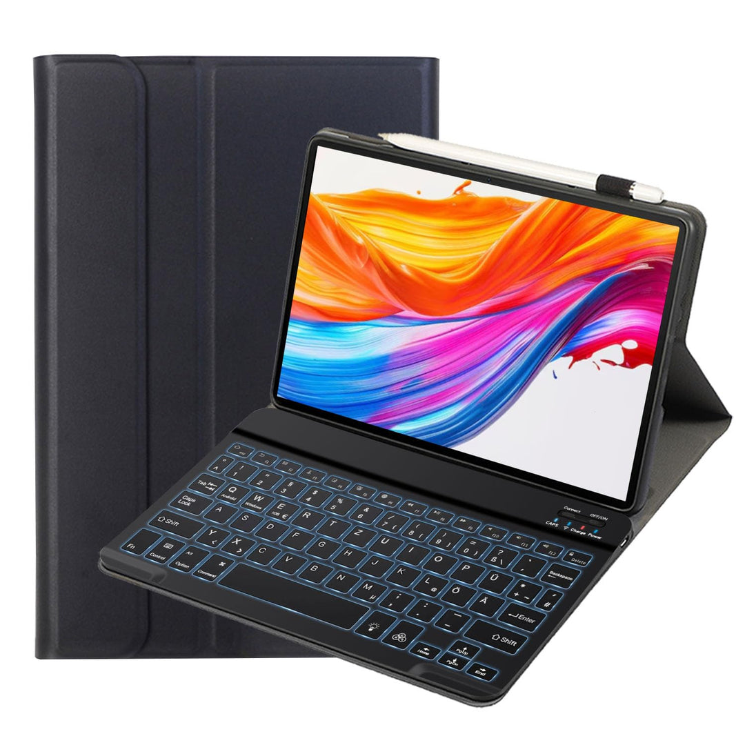 Tastatur Hülle für Samsung Galaxy Tab A7 10,4" Hülle mit Tastatur 7 Farben Beleuchtung Magnetische A