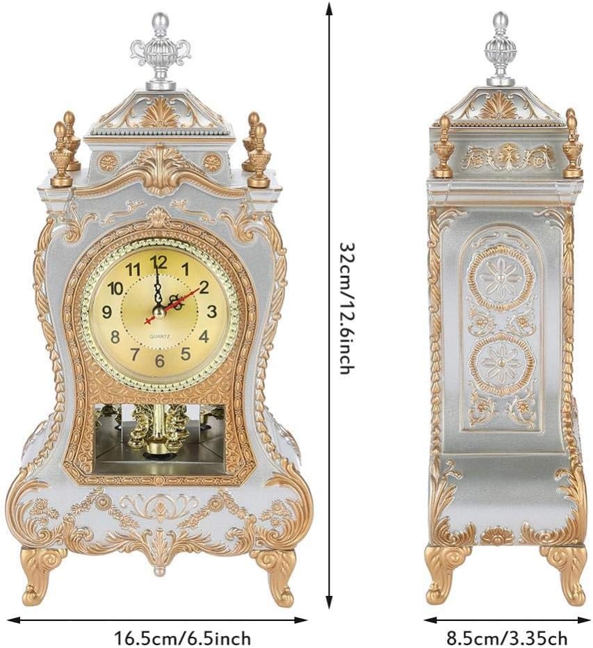 Haofy Vintage Tischuhr, Antique Home Hotel Dekorativ(Weiss)