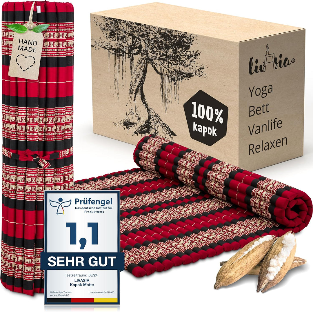 livasia Rollmatte Rollmatratze L-200x110x4,5cm, Gästebett Gästematratze 1 Person, Reisebett Kofferra