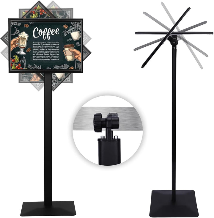 RayLove Infoständer DIN A3 für Plakate mit 297 * 420 mm. Stahl-Schildhalter,Schwarz PREMIUM Design I