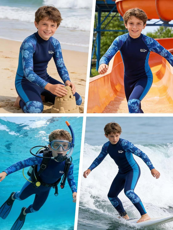 Neoprenanzug Kinder, 2.5mm Lang Neopren Taucheranzug, Warm Neoprenanzüge Jungen Mädchen zum Tauchen,