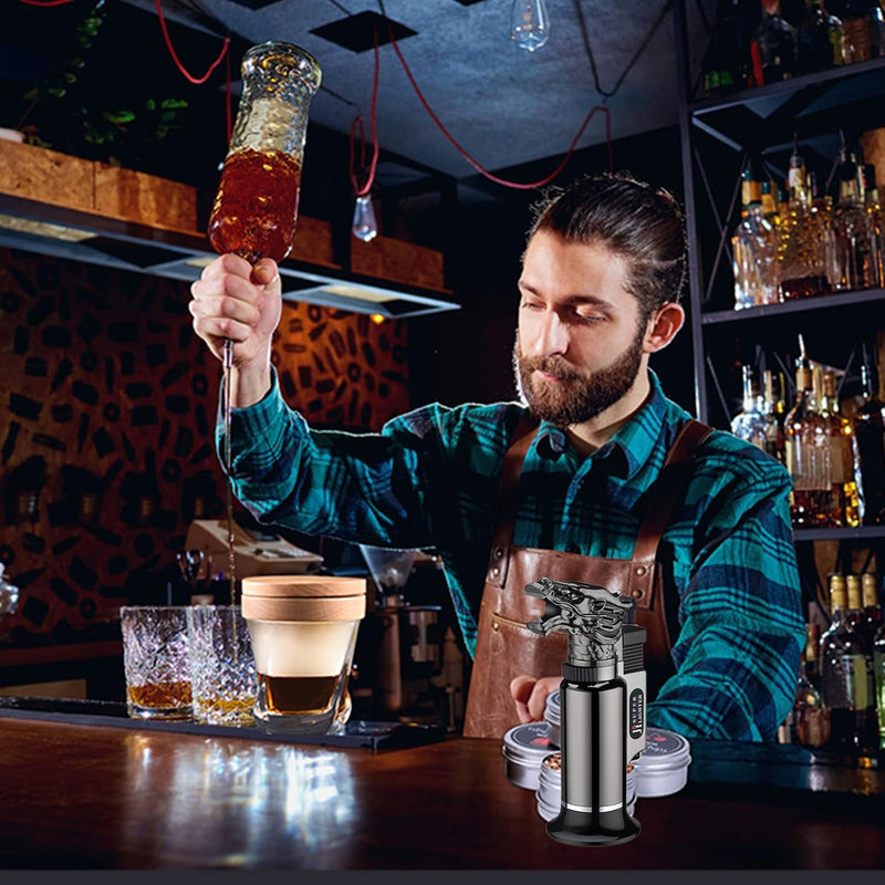 Cocktail Smoker Kit, MKNZOME Whiskey Smoker Kit mit 4 Geräuchertem Cocktail Raucher Kit Sägemehl Vat