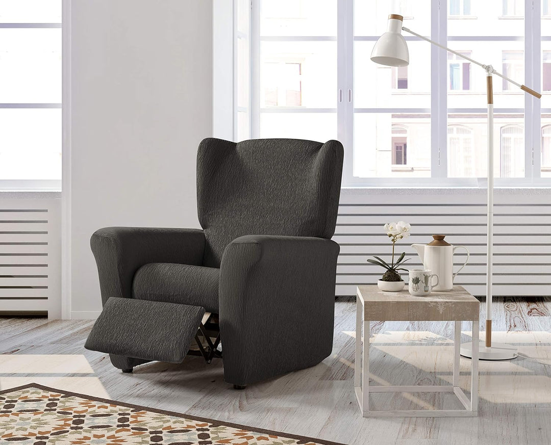 Zebra Textil Elastische Husse Relax-Sessel Beta Grösse 1 Sitzer (Standard), Farbe Grau (Mehrere Farb