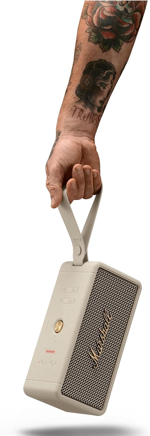 Marshall Middleton kabelloser tragbarer Bluetooth-Lautsprecher, über 20 Stunden tragbare Spielzeit,