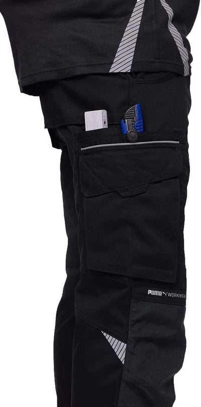 PUMA WORK WEAR Premium Arbeitshose mit vielen Taschen und extra verstärktem Nylon Gewebe 56 Schwarz/