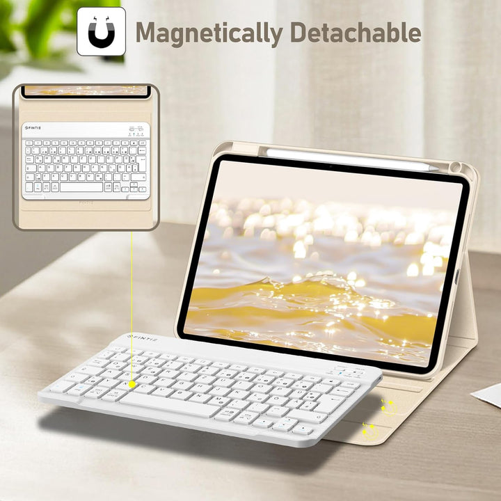 FINTIE Hülle mit Tastatur für iPad Pro 11 Zoll 2025/2024 (M5/M4), Soft TPU Rückseite Gehäuse Schutzh