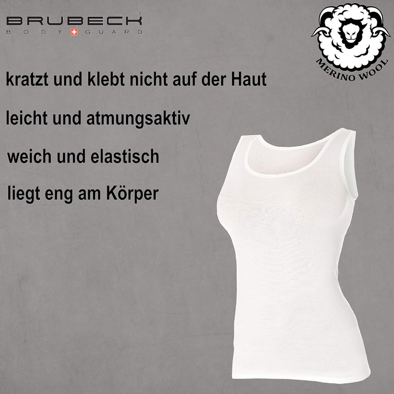 BRUBECK Damen Tank-Top | Ärmellos | Atmungsaktiv | Sport | Funktionsunterhemd | Oberteil | 41% Merin