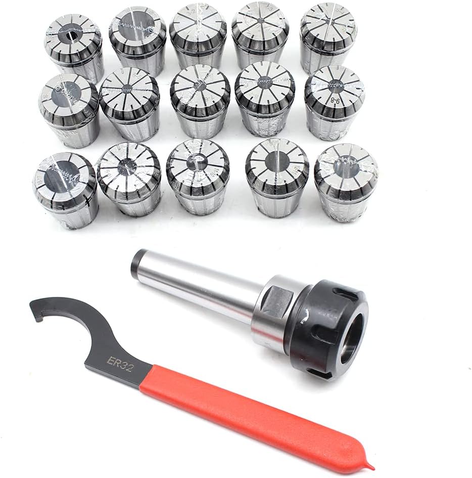 Futchoy Spannzangensatz ER32 17-tlg Spannzangenfutter Satz 15 Stueck 3-20MM Spannzangenfutter mit Bo