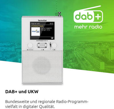 TechniSat DIGITRADIO Flex 2 - DAB Steckdosenradio (DAB+ Radio, UKW, Audio Eingang, USB Ladefunktion,