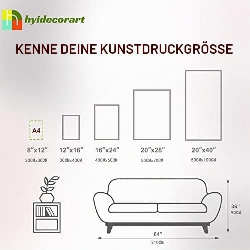 hyidecorart Abstrakte Bilder, Grün und Blau Geometrische Berg Landschaft Leinwand Wandkunst, Modern