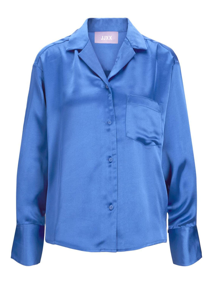 JACK & JONES Damen Jjxx Jxeva Ls Comfort Satin Shirt Noos Bluse M Blue Iolite, M Blue Iolite
