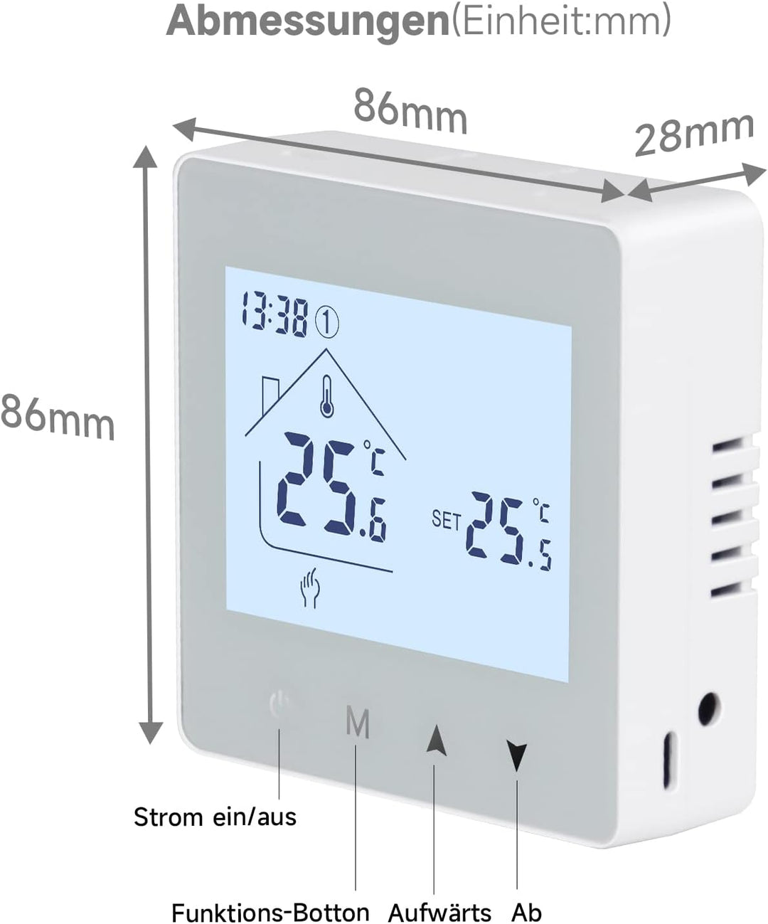 Beok Thermostat Heizung Digital, Programmierbarer Raumthermostat für Steuerung des Gaskessel und Was