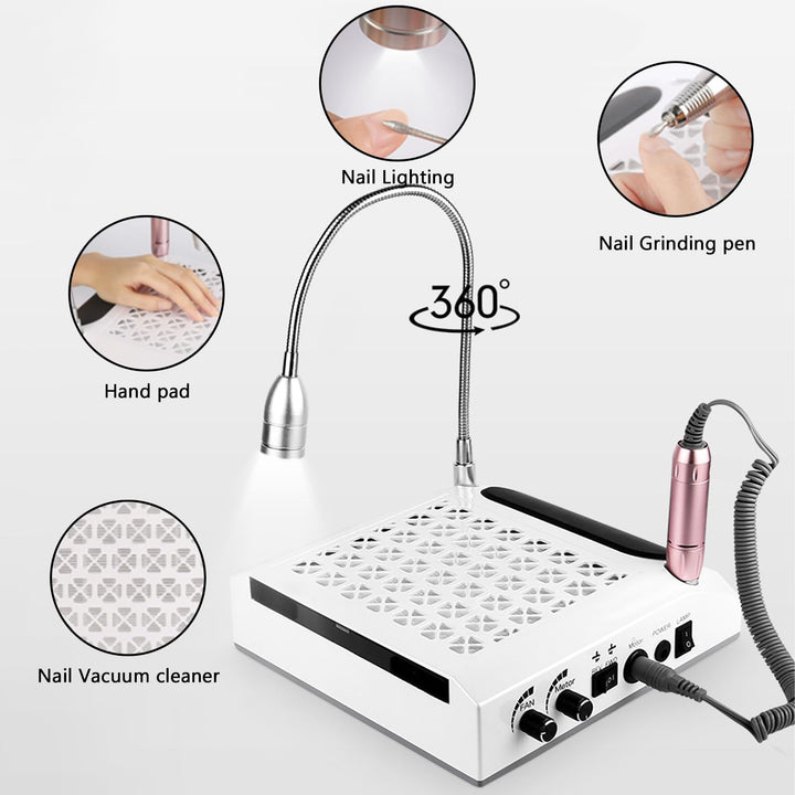 Elektrischer Nagelfräser, Professionell 4-in-1 Manikure- Pedikure-Set, mit 80W Absaugung & waschbare