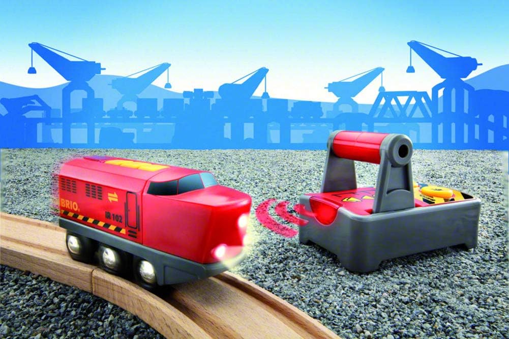 BRIO World 33213 IR-Frachtlok - Elektrische Lokomotive mit Fernsteuerung - Zubehör World - Kleinkind