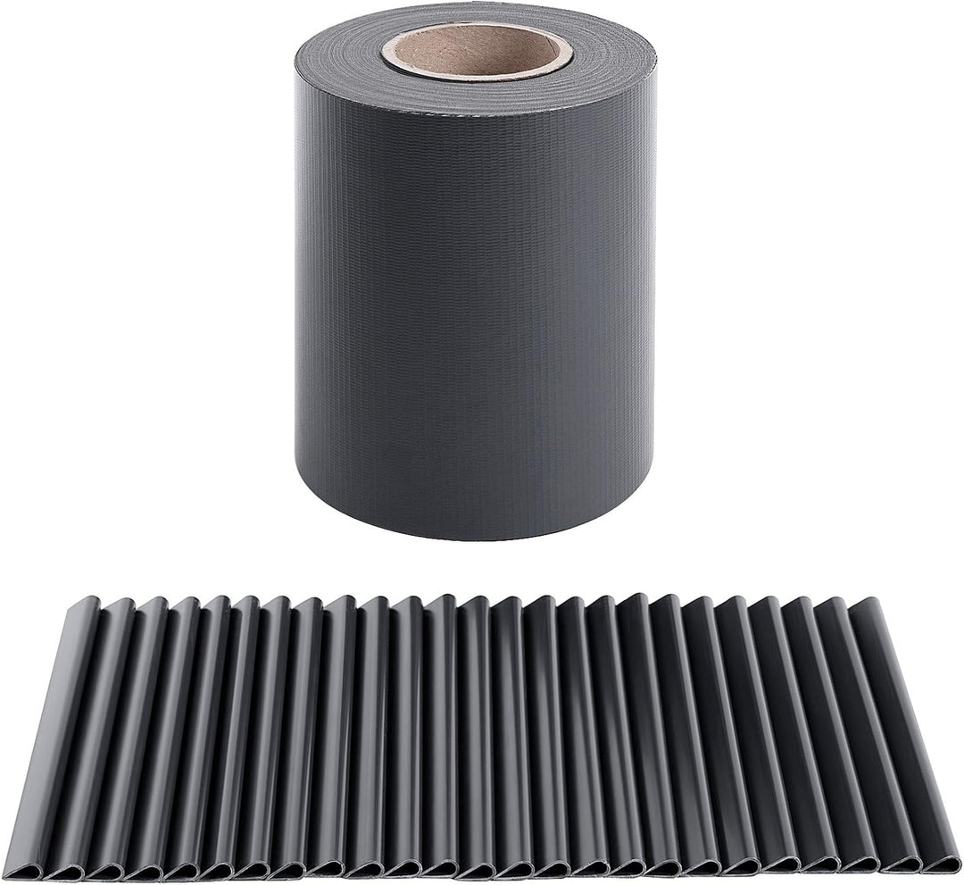 SONGMICS 100m PVC Sichtschutzstreife Zaunfolie Windschutz 2 Rolle m x 19 cm extra dick mit 50 x Befe