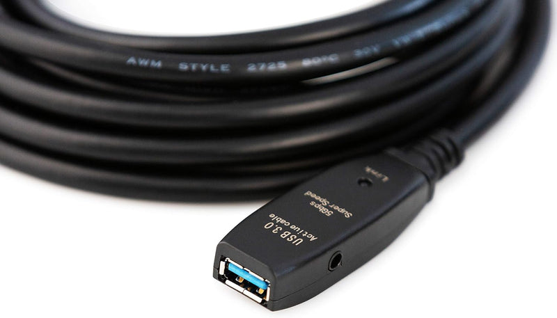 MutecPower 10m USB 3.0 Aktiv Kabel männlich zu weiblich - Kabel mit 2 Verlängerung Chipsatz - Repeat