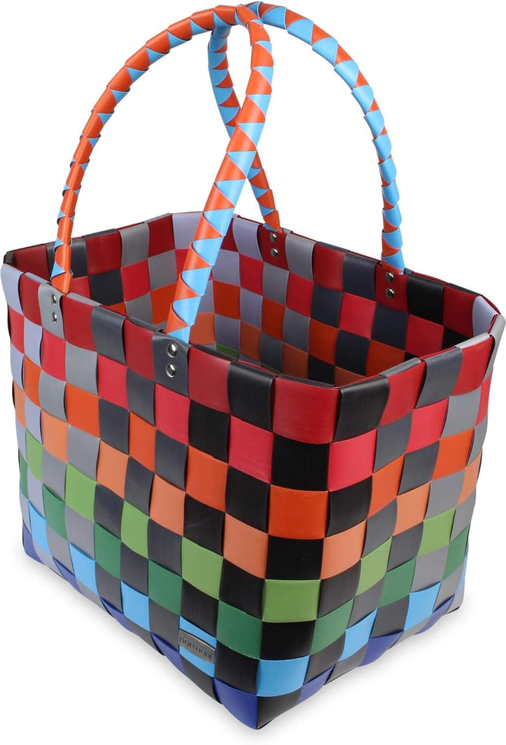 normani Einkaufstasche geflochten mit Henkeln - Tragetasche extra robust Farbe Classic/Fruit Classic