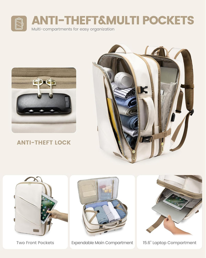 LOVEVOOK Rucksack Handgepäck Flugzeug, Reiserucksack Damen Herren, 30L Travel Backpack Laptop Daypac