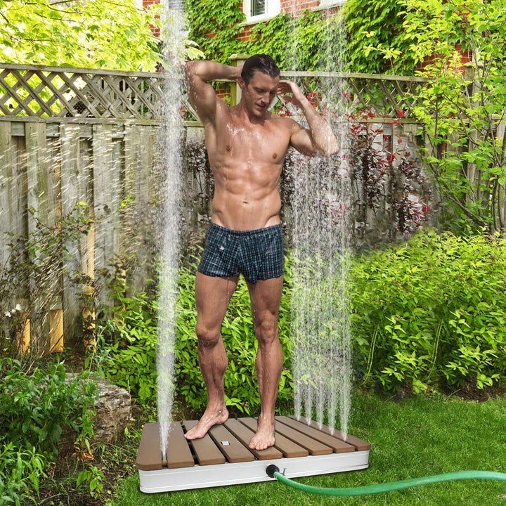 Outdoor Bodendusche Gartendusche Aussendusche rutschfeste Saunadusche Garten Pool Camping Dusche WPC