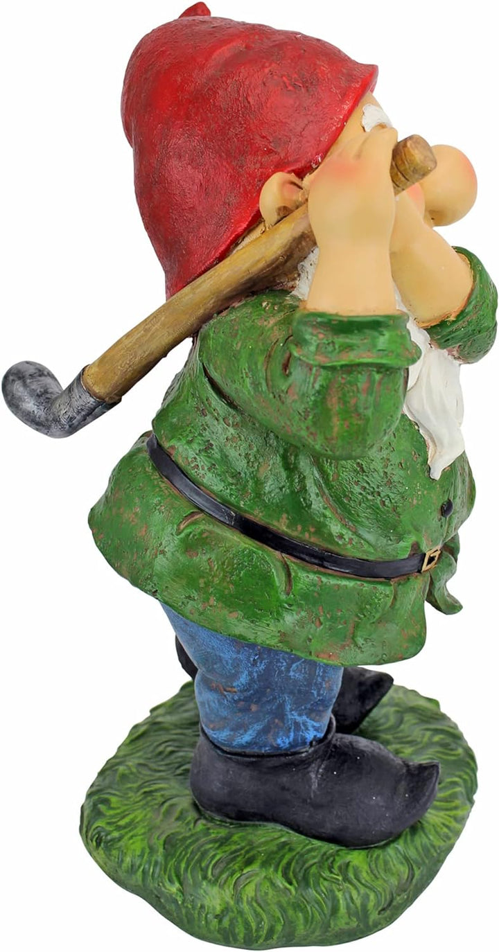 Design Toscano Bigey Burt Lustige Golfgartenstatue Zwerg, Polyresin, vollfarbe, 30 cm Bogey Burt, Bo