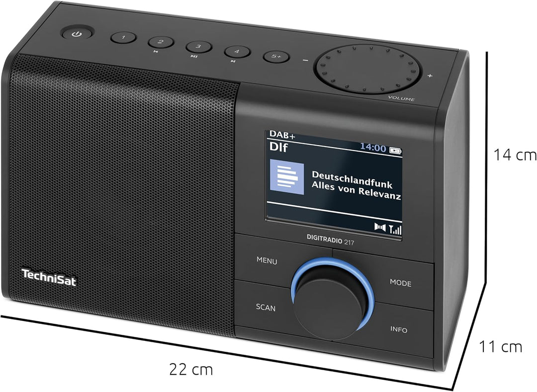 TechniSat DIGITRADIO 217 – Kompaktes und tragbares DAB+ Digitalradio (UKW Radio, Farbdisplay, Blueto