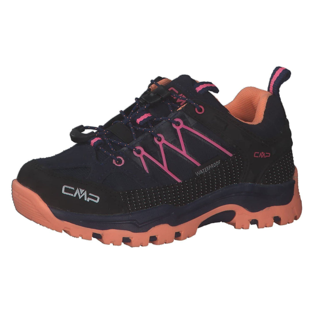 CMP Unisex Kinder Kids Rigel Low Shoes Wp Trekking-Schuhe 28 EU Blau Orange Pink B Blue Sunrise, 28