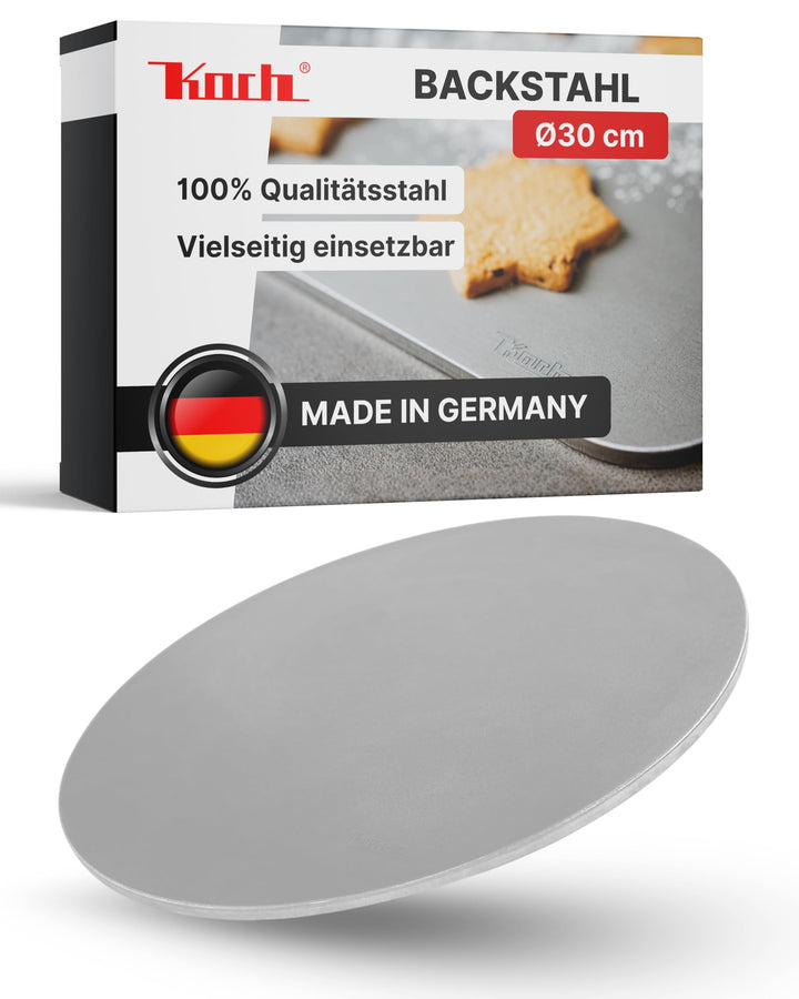KOCH #63 Backstahl Platte für Brot & Pizza 30cm Stärke 6,0mm - Massives Pizzablech Feuerplatte 3,4 K