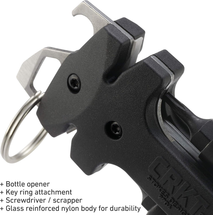 CRKT Messerwartungswerkzeug: Wolframkarbid-Schärfer, Keramikschärfer, Honkante, Torx-Bits, Flaschenö