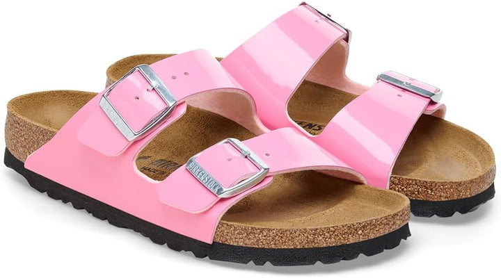 BIRKENSTOCK Unisex Arizona BS Birko-Flor Patent Sandalen 36 EU Schmal Rosa, 36 EU Schmal Rosa