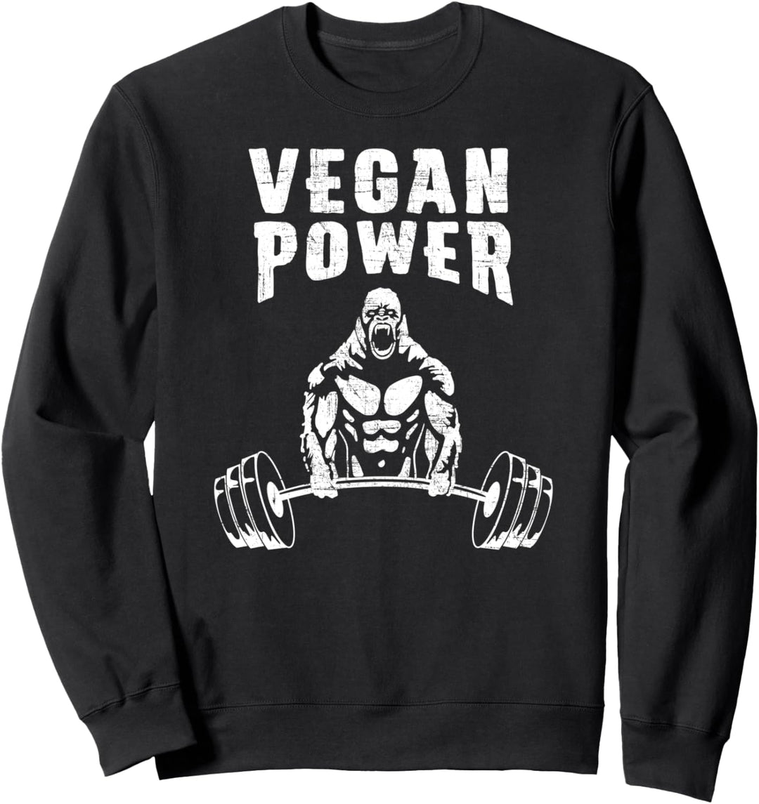 Vegan Power Gorilla Bodybuilding Gym Workout Design Sweatshirt