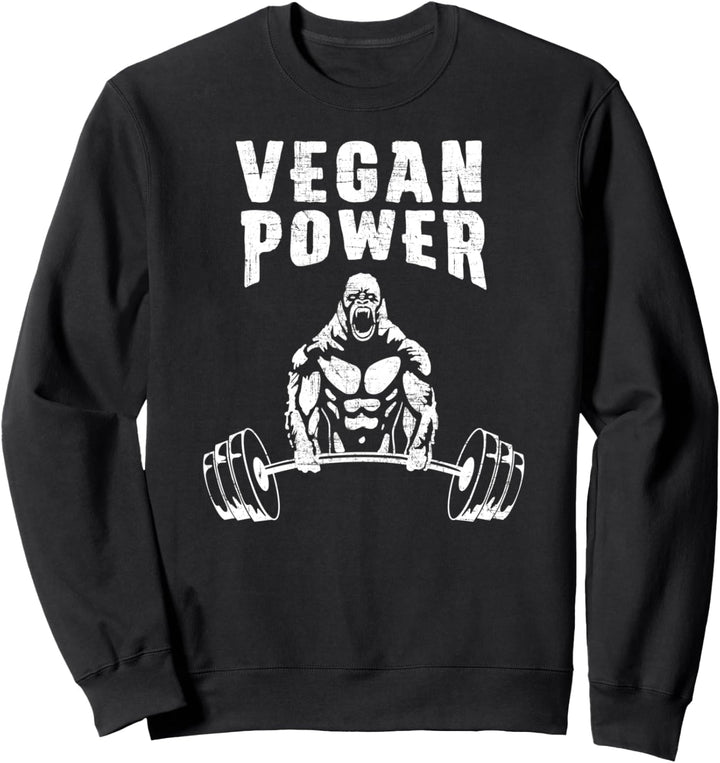 Vegan Power Gorilla Bodybuilding Gym Workout Design Sweatshirt
