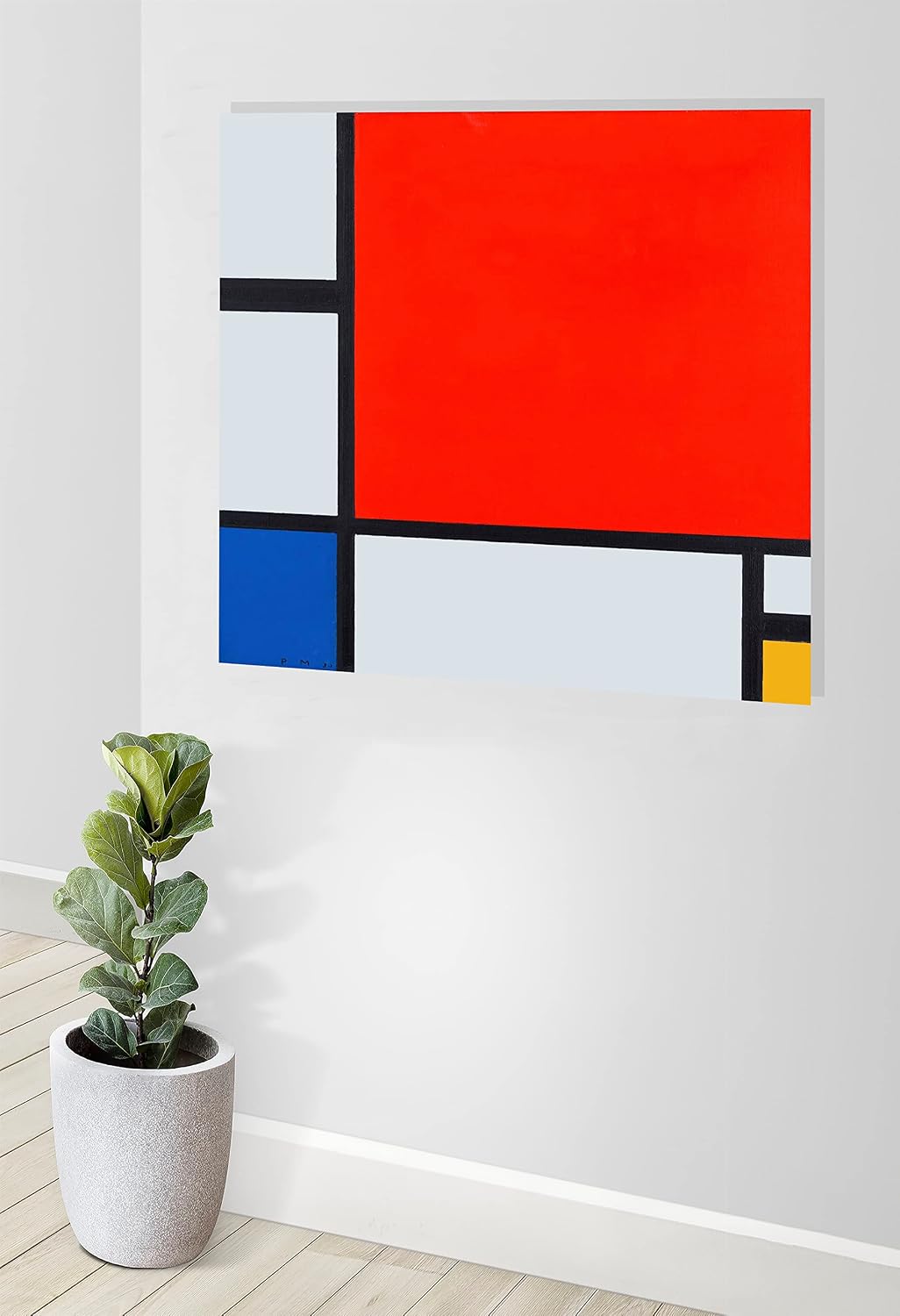 Piet Mondrian Kunstdruck auf Leinwand, Rot, Blau und Gelb, 60 x 60 cm Blau,Rot 61cm x 61cm (24 x 24