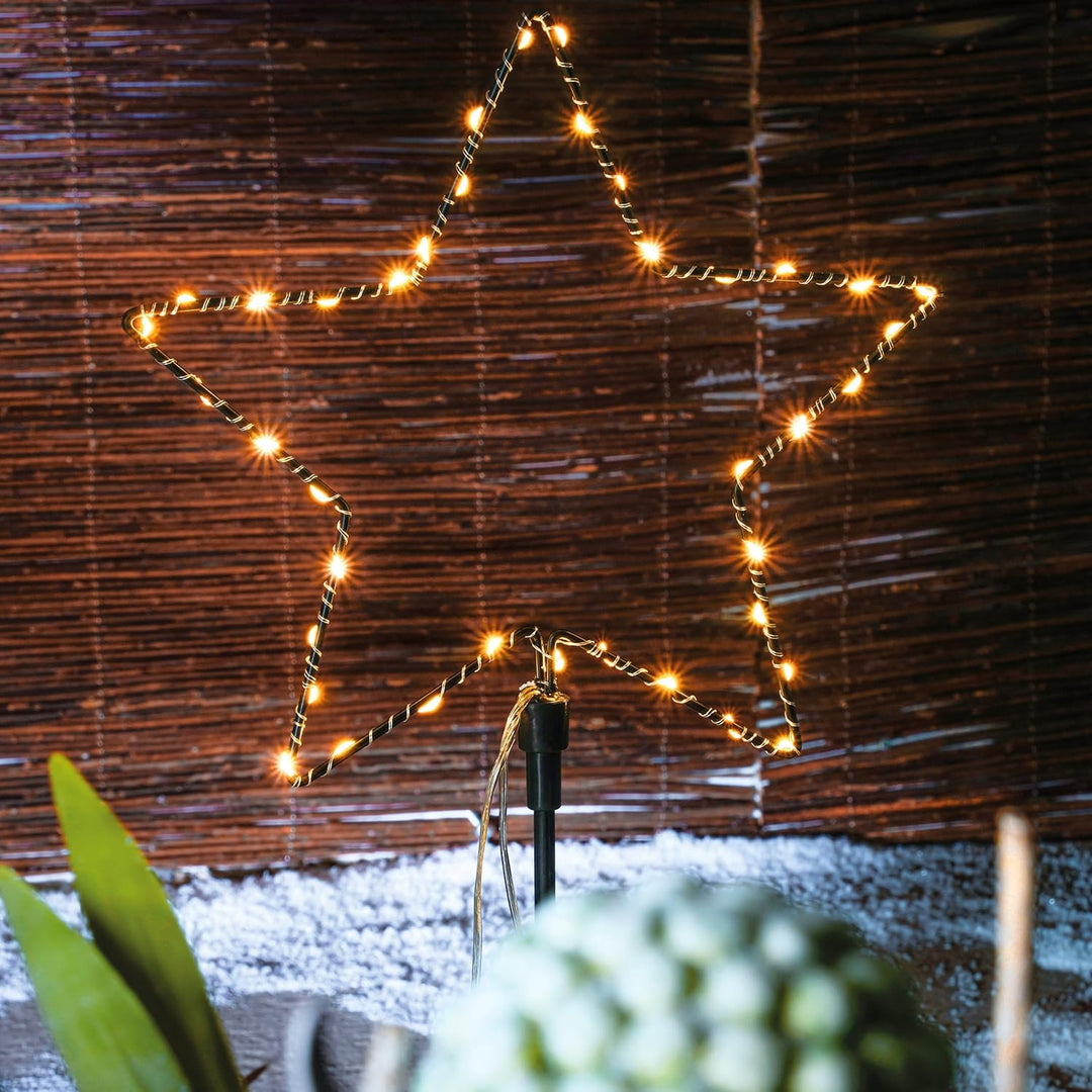 esotec Solar-Steckleuchte Steckleuchten Gartenstecker STERNENZAUBER Weihnachtsbeleuchtung für aussen