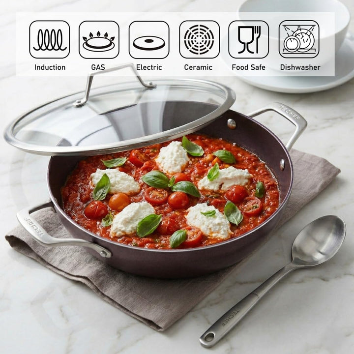 TECHEF - Art Pan Collection, 30,5 cm Antihaft-Allzweck-Kochpfanne mit Deckel, hergestellt in Korea (