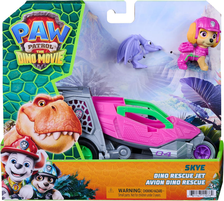 PAW PATROL: Der Dino Film, Skyes Dino-Rettungsjet, Fahrzeug im Kinofilm-Look inkl. Skye-Figur, Spiel
