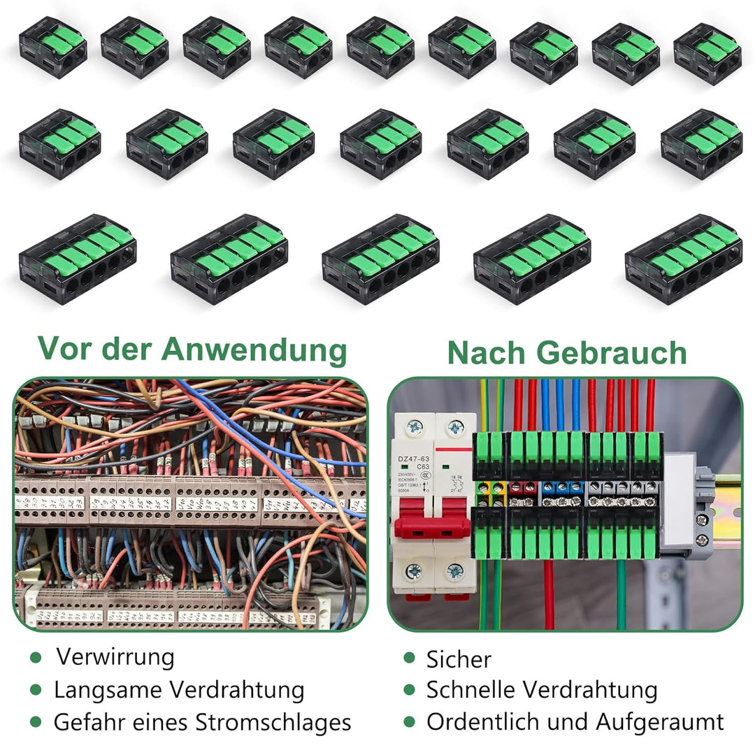 DOMAXWILL Kabelverbinder Kabelklemmen Elektro, 75 Stück klemmen elektro Verbindungsklemmen Klemme, 4