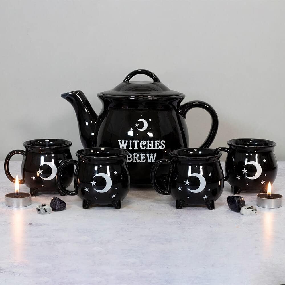 Something Different Teekanne und Tasse Witches Brew Tea set Schwarz