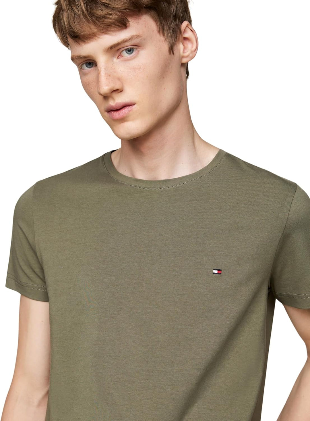 Tommy Hilfiger Herren Kurzarm T-Shirts M Green (Battle Green), M Green (Battle Green)