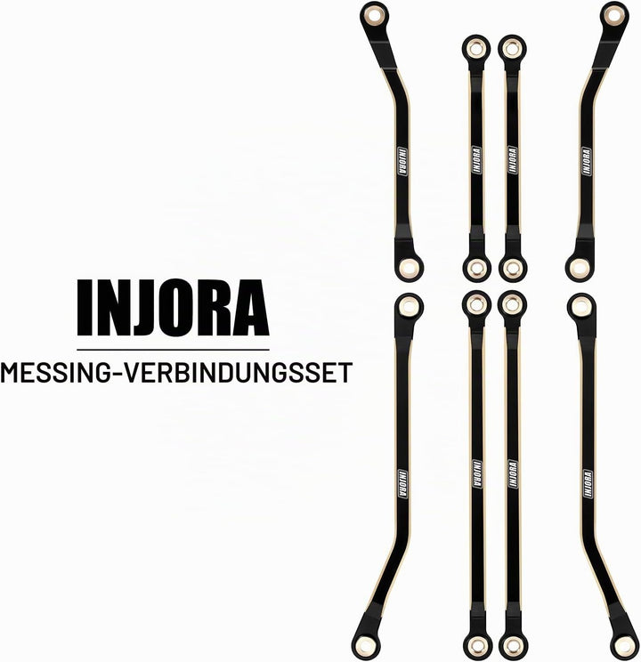 INJORA Schwarzbeschichtung Messing High Clearance Links Set für TRX4M High Trail K10 1/18 RC Crawler
