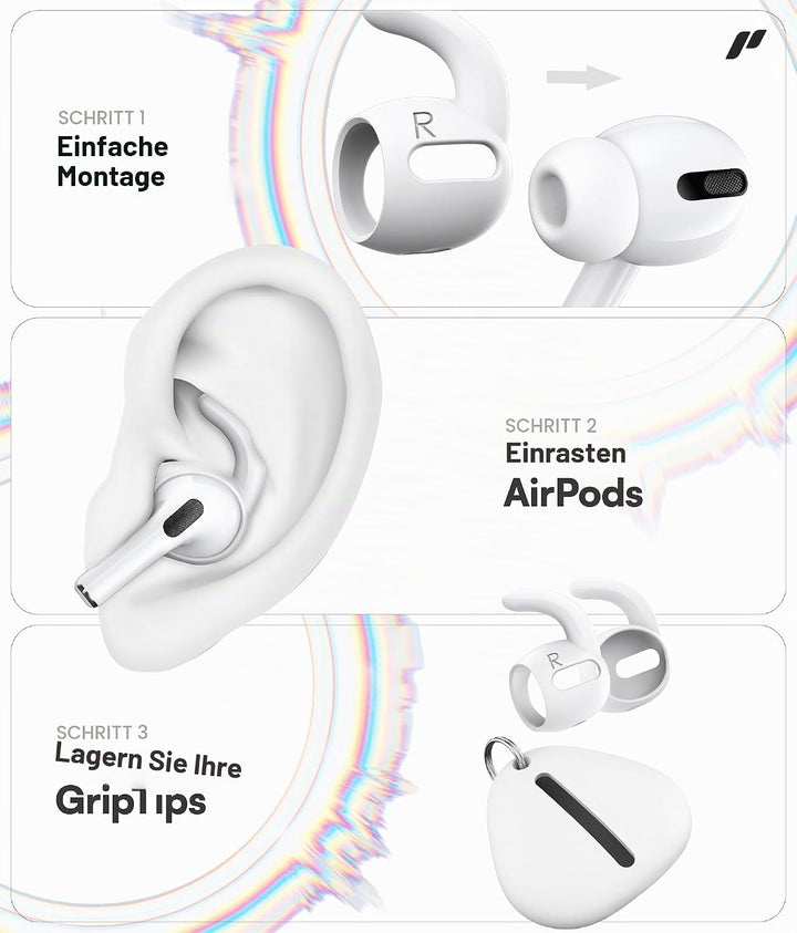 Proof Labs S5, 3 Paar Ohrhaken, Anti-Rutsch Ohrbügel, kompatibel mit Apple AirPods Pro 1. Generation