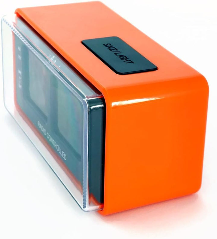 Atlanta Digitalwecker LCD Funkwecker Snooze Licht Retro Design Orange Lautlos Ohne Ticken - 1881-12,