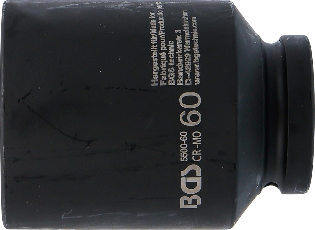 BGS 5500-60 | Kraft-Steckschlüssel-Einsatz Sechskant, tief | 25 mm (1") | SW 60 mm Schlüsselweite: 6