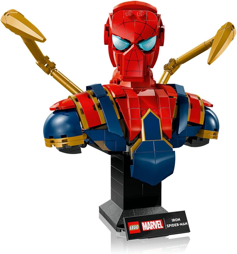 LEGO | Marvel Iron Spider-Man Büste - Modellbau für Erwachsene - inkl. 2 beweglichen Armen, drehbare