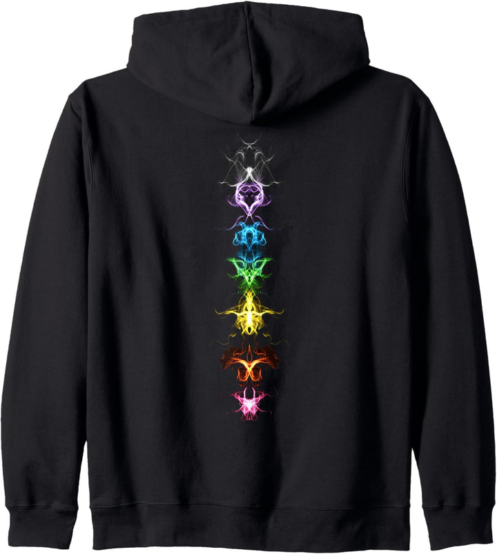 Chakra Regenbogen Yoga Meditation Symbol Spirituell Fraktal Kapuzenjacke