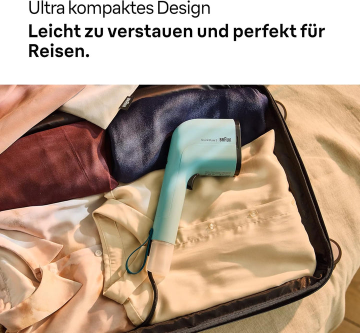 Braun QuickStyle 3 GS3013GR, kompakter und leichter Steamer, Dampfglätter mit schneller Aufheizung,