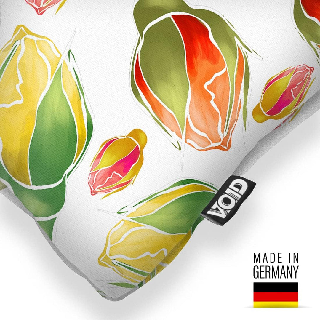 VOID Rosen Blumenmuster Grafik 80x80 Kissenhülle Polyester Zierkissen Couchkissen Ostern Osterdeko D