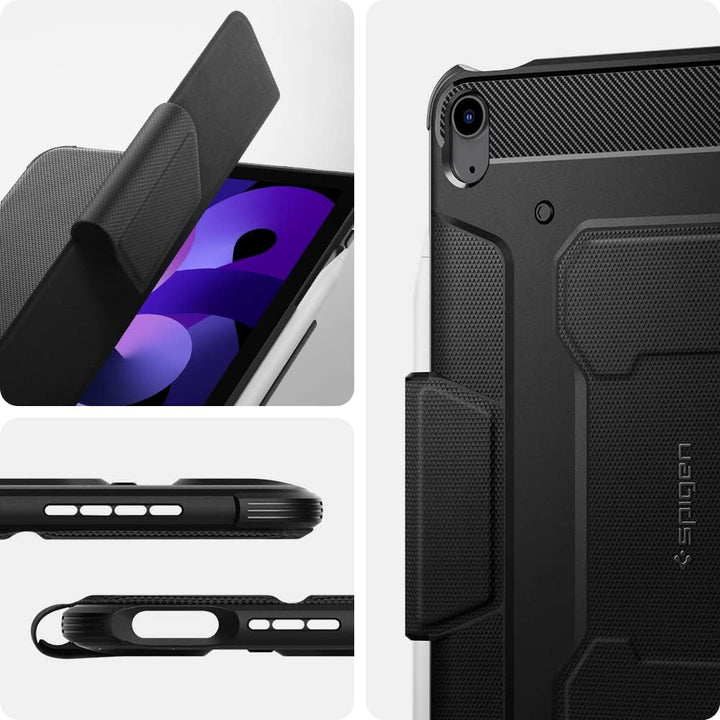 Spigen Rugged Armor Pro Hülle für iPad Air 11 und 10.9 Zoll | Robuste Hülle mit Pencil Halter, Tri F