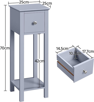 Yaheetech 2er Set Nachttisch Nachtschrank Sofatisch mit 1 Schublade & Ablage Schlichter Couchtisch A