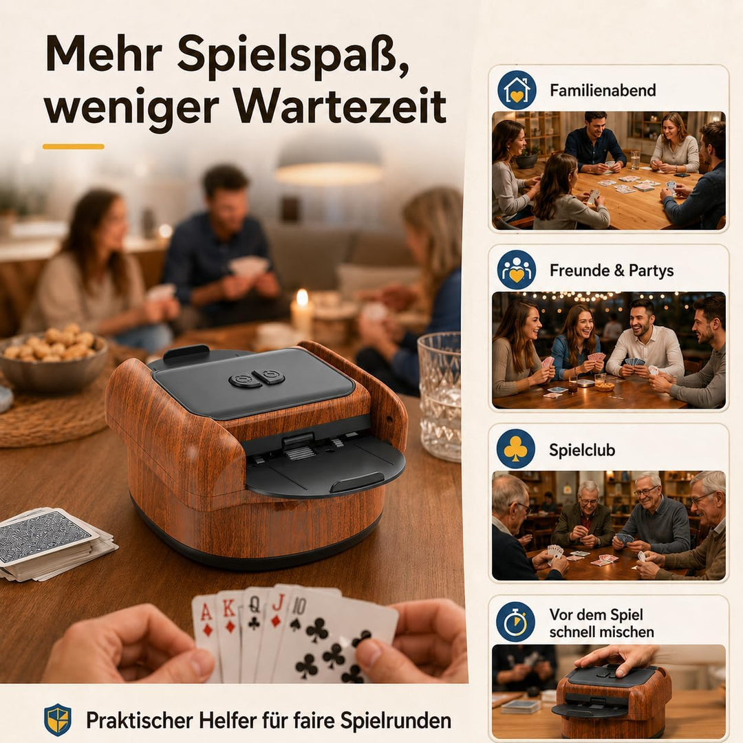 Kartenmischmaschine Elektrische, USB Kartenmischer mit Akku 1200mah | Automatischer Mischmaschine Ka