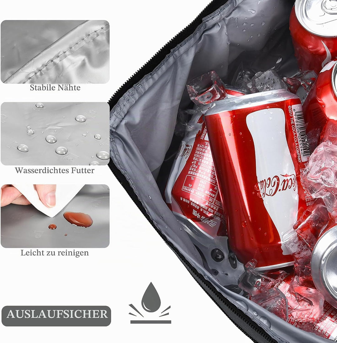 Kato Tirrinia Faltbar Gross Kühltasche 13L(22Dosen), Doppellagige Isoliertasche Lunchtasche Picknick
